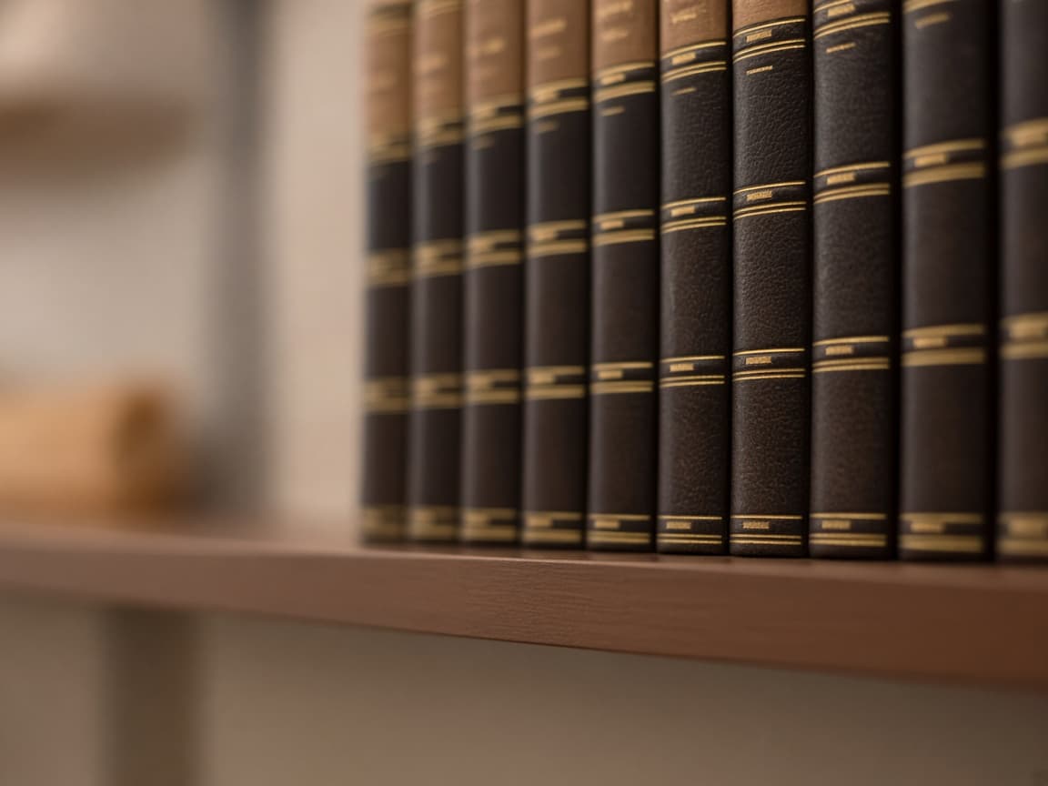 Law library shelves with legal volumes